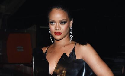 Rihanna tras el telón del desfile de Savage X Fenty, este mes en Nueva York.