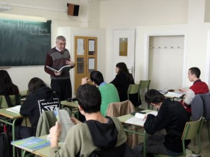 Una clase de bachillerato en el instituto Ausias March de Barcelona.