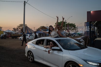 Young people celebrate at the Barretos Festival. The rodeo is considered the second-largest in the world.   