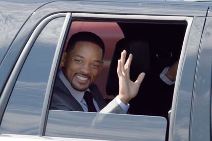 El actor Will Smith asiste al cortejo fúnebre.