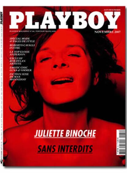 Juliette Binoche, en la revista 'Playboy'.