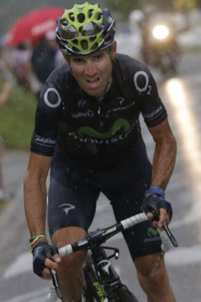 Valverde, durante la 19ª etapa del Tour