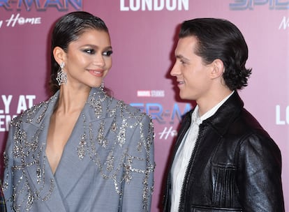 Zendaya y Tom Holland en la 'premiere' de la película 'Spider-Man No Way Home', en Londres, en 2021.