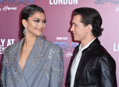 Zendaya y Tom Holland en la 'premiere' de la pelcula 'Spider-Man No Way Home', en Londres, en 2021.