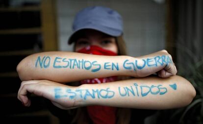 Una manifestante en Santiago de Chile, el pasado 25 de octubre.