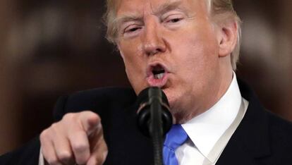 Donald Trump, durante la comparecencia ante la prensa de este miércoles.