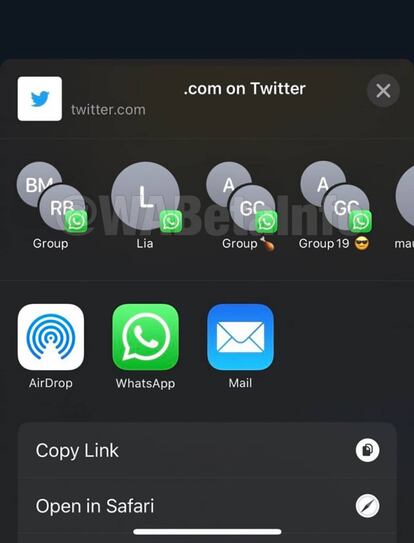 Definir contactos de WhatsApp para compartir rápidamente.