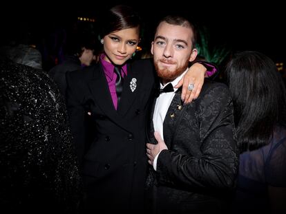 Zendaya and Angus Cloud at the 'Vanity Fair' Oscar after-party on March 27, 2022, in Beverly Hills, California.
