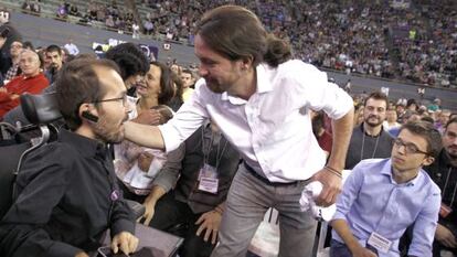 Pablo Echenique y Pablo Iglesias, el pasado sábado.