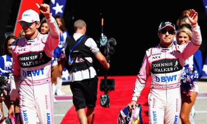 Ocon y Pérez, durante el GP en Austin, Texas.