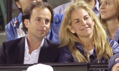 Arantxa Sánchez Vicario y Josep Santacan en Miami en 2014.