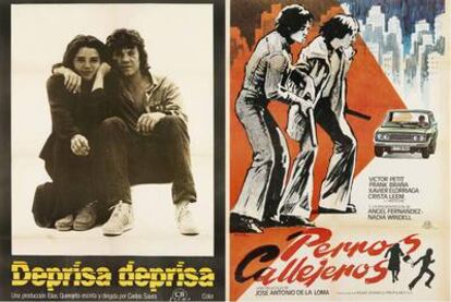 Carteles de dos filmes de temática quinqui.