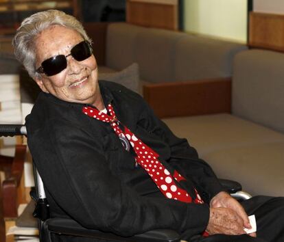 Chavela Vargas en el homenaje recibido la semana pasada en la Residencia de Estudiantes de Madrid.