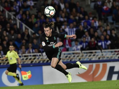 Gareth Bale en la acci&oacute;n del gol del 1-3 a la Real Sociedad. 