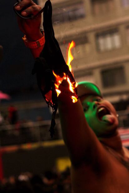 Participante da Parada LGBT em 2018 em São Paulo.