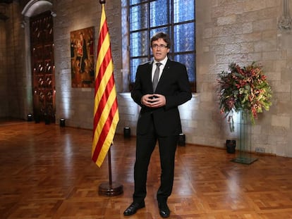 Carles Puigdemont en el seu discurs.