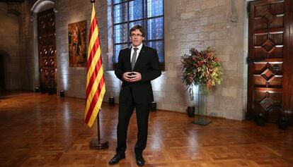 Carles Puigdemont en el seu discurs.