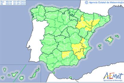 Los termómetros suerarán en algunas zonas los 38 grados, según la AEMET