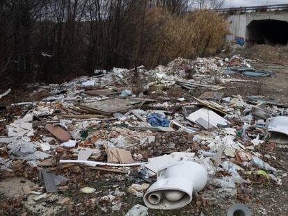 An illegal dump on the outskirts of Madrid.