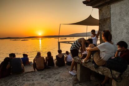 Puesta de sol, el sábado pasado, en la Illa de Arousa (Pontevedra).