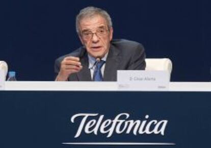 C&eacute;sar Alierta, presidente de Telef&oacute;nica.