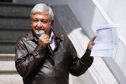 López Obrador, el pasado 15 de julio en su casa de transición.