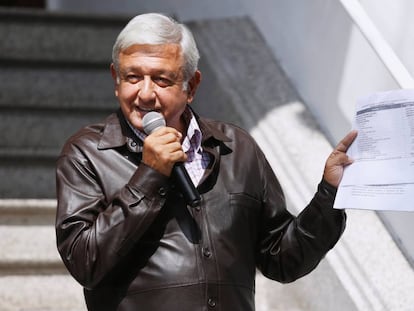López Obrador, el pasado 15 de julio en su casa de transición. 