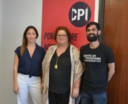 Da esquerda para a direita: Omaya Sosa, Carla Minet e Luis Valentín.