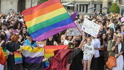 Manifestación por el Orgullo LGTBI+, el pasado junio, en A Coruña.