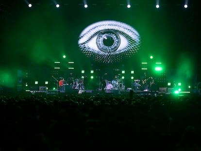 Escena de un concierto de Vetusta Morla en el WiZink Center de Madrid.