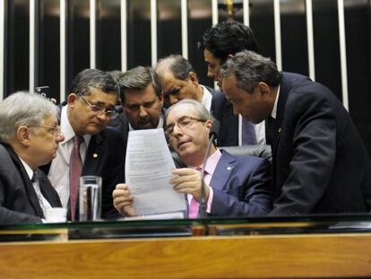 Eduardo Cunha em vota&ccedil;&atilde;o da lei da terceiriza&ccedil;&atilde;o. 