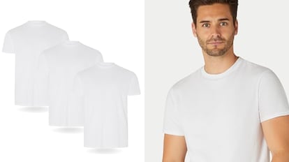 lote camisetas basicas blancas hombre