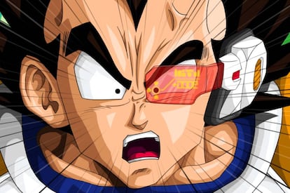 <p>Cuando Vegeta llega a la Tierra para buscar a Goku, lo hace ataviado con el uniforme de combate de los sayans (la raza de superhumanos con cola de mono a la que pertenecen él y el protagonista de <em>Bola de Dragón</em>) y de su <em>scouter</em>, esa especie de monóculo que identifica a los rivales y mide su potencial de combate (o <em>ki</em>). Cuando Goku decide concentrarse para luchar, su fuerza empieza a aumentar exponencialmente ante la mirada alucinada de Vegeta, que pronuncia la frase “Su poder es más de 9.000” (que con el tiempo se ha convertido en meme) mientras rompe su <em>scouter</em>. Este dispositivo es la particular anticipación de Akira Toriyama a la tecnología en la que se basan por ejemplo las <a href="https://elpais.com/tecnologia/2017/05/11/actualidad/1494523600_396504.html">Hololens</a> de Microsoft.</p>