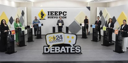 Imagen del debate entre los candidatos a la alcaldía de en San Pedro Garza.