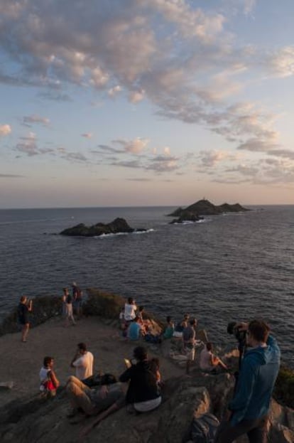 Atarceder en las islas Sanguinarias, en el golfo de Ajaccio (Córcega).