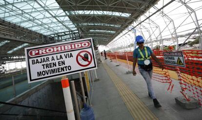 Trabajos de construcción de la línea 2 de Metro de Panamá, el año pasado.