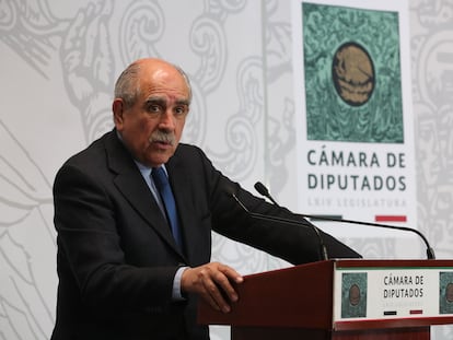 Pablo Gómez Álvarez durante una sesión en la Cámara de Diputados en enero del año 2020.