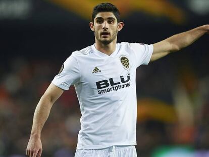 Guedes, en el Valencia-Celtic.