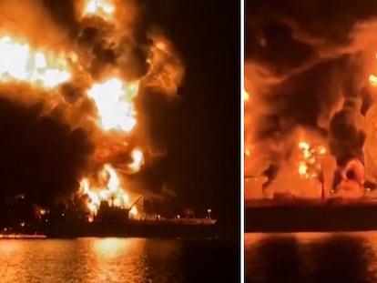 Los vídeos del ataque iraní a dos buques petroleros en aguas de Irak