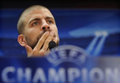 Piqué, durante la rueda de prensa.