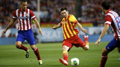 Messi durante un partido ante el Atlético.
