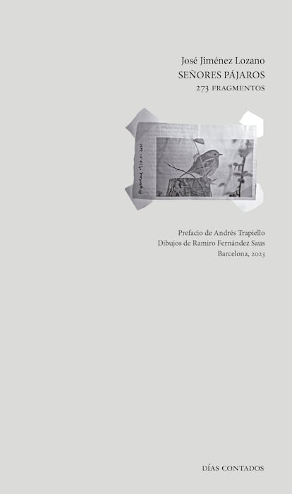 Portada del libro 'Señores Pájaros' de Jiménez Lozano. Editado por Días Contados.
