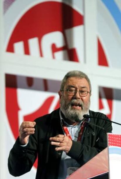 El secretario general de UGT, Cándido Méndez, durante su intervención ante al XI Congreso de UGT-Galicia.