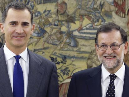 El rey Felipe VI y Mariano Rajoy, este viernes, en La Zarzuela.