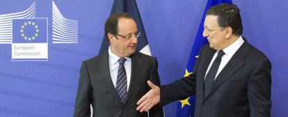 François Hollande junto a Durão Barroso.