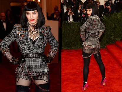 En la gala de 2013, cuando acudió sin pantalones y vestida de Givenchy. Era el año de la temática punk, y lo bordó.