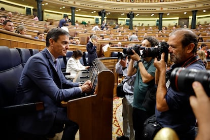 El presidente del Gobierno en funciones, Pedro Sánchez, en el Congreso de los Diputados.