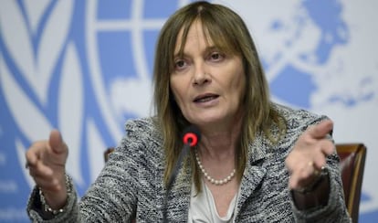 A subdiretora da Organização Mundial da Salud (OMS), Marie Paule Kieny, informa sobre a pesquisa de vacinas contra o ebola.
