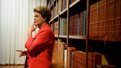 Dilma Rousseff in the Alvorada Palace in Brasilia.
