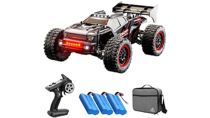 Coche teledirigido con bolsa de transporte.